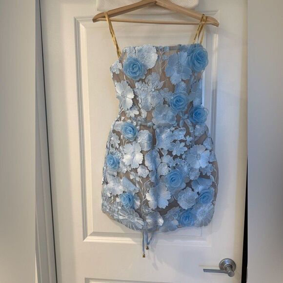 Bronx and Banco Blue Floral Mini Dress - Picture 5 of 12